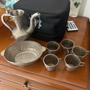 Intricately Designed Silver Tea Set